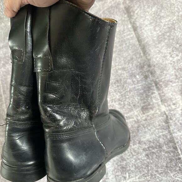 Men\'s Vintage 50\'s Frye USA Black Talon Ankle Zip Black Leather Jet Boots Sz 10 main image 10